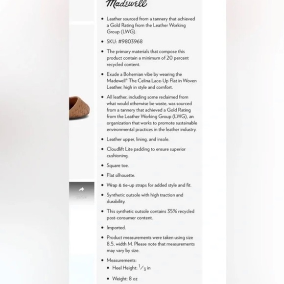 Madewell Celina Flats Woven Bohemian Flats with laces - Picture 5 of 5